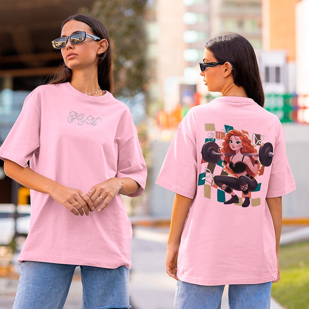 Camisa Academia Feminina Blusa Princesas Mérida Fitnes Cross GYM 100%Algodão Premium  Envio Imediato
