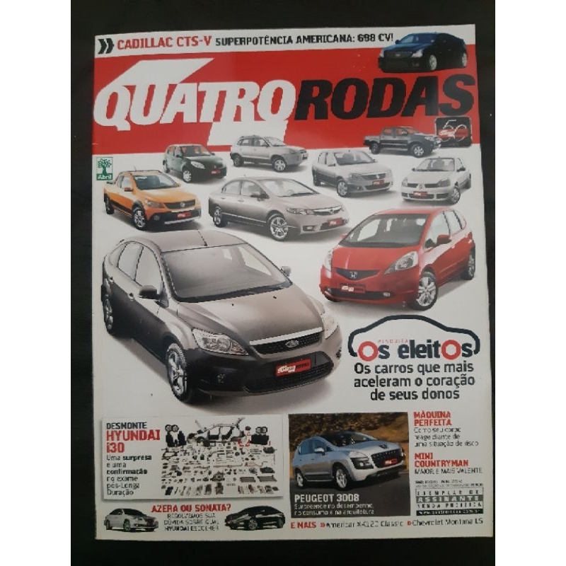 Revista Quatro Rodas DEZEMBRO de 2010 Edição n° 612 – Os Eleitos de 2010. Montana LS. Peugeot 3008. Azera x Sonata.