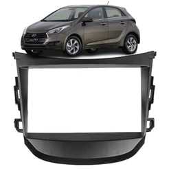 Moldura Painel Contra Frente Para Multimídia 7 polegadas 2 Din Hyundai HB20 2012 2013 2014 2015 2016 2017 2018 - Preto