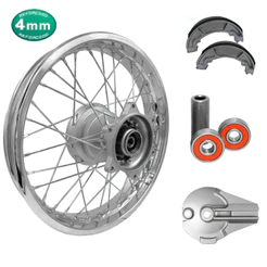 Roda Traseira Raiada 4mm Bros 125 150 160 + Lona / Rolamento / Espaçador / Espelho