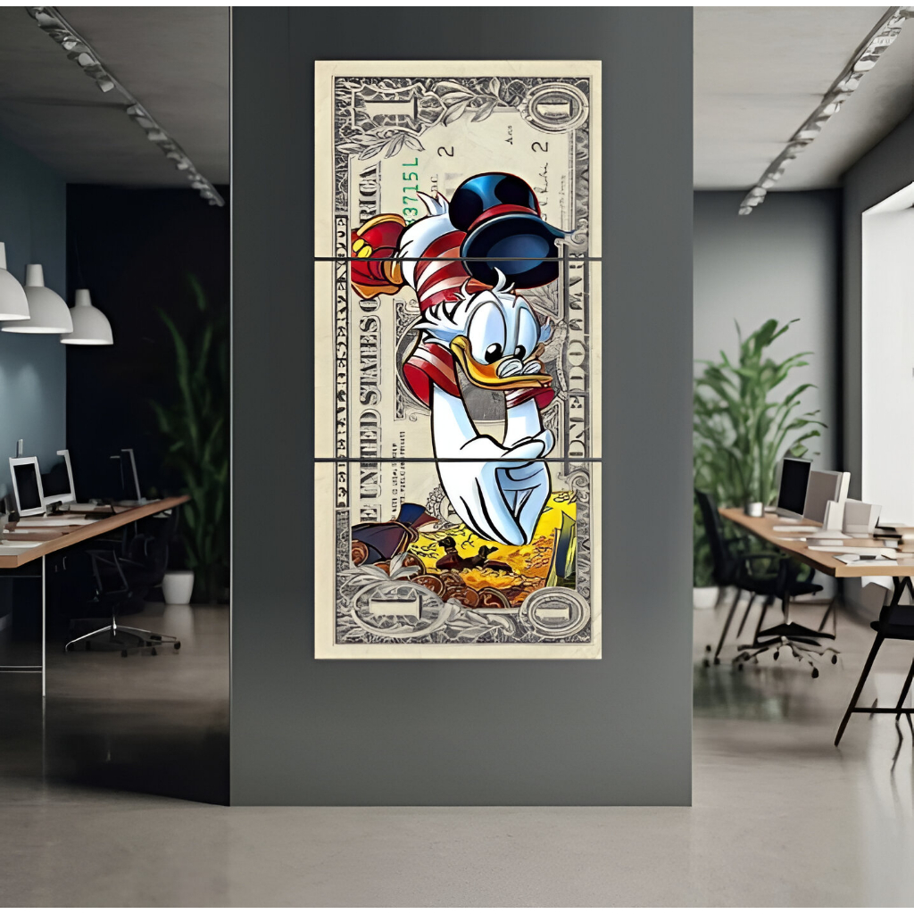 Quadro Decorativo mosaico 50x30 Nota 1 Dólar Tio Patinha Quarto Sala Escritório Hall Premium Luxo em Oferta na Shopee
