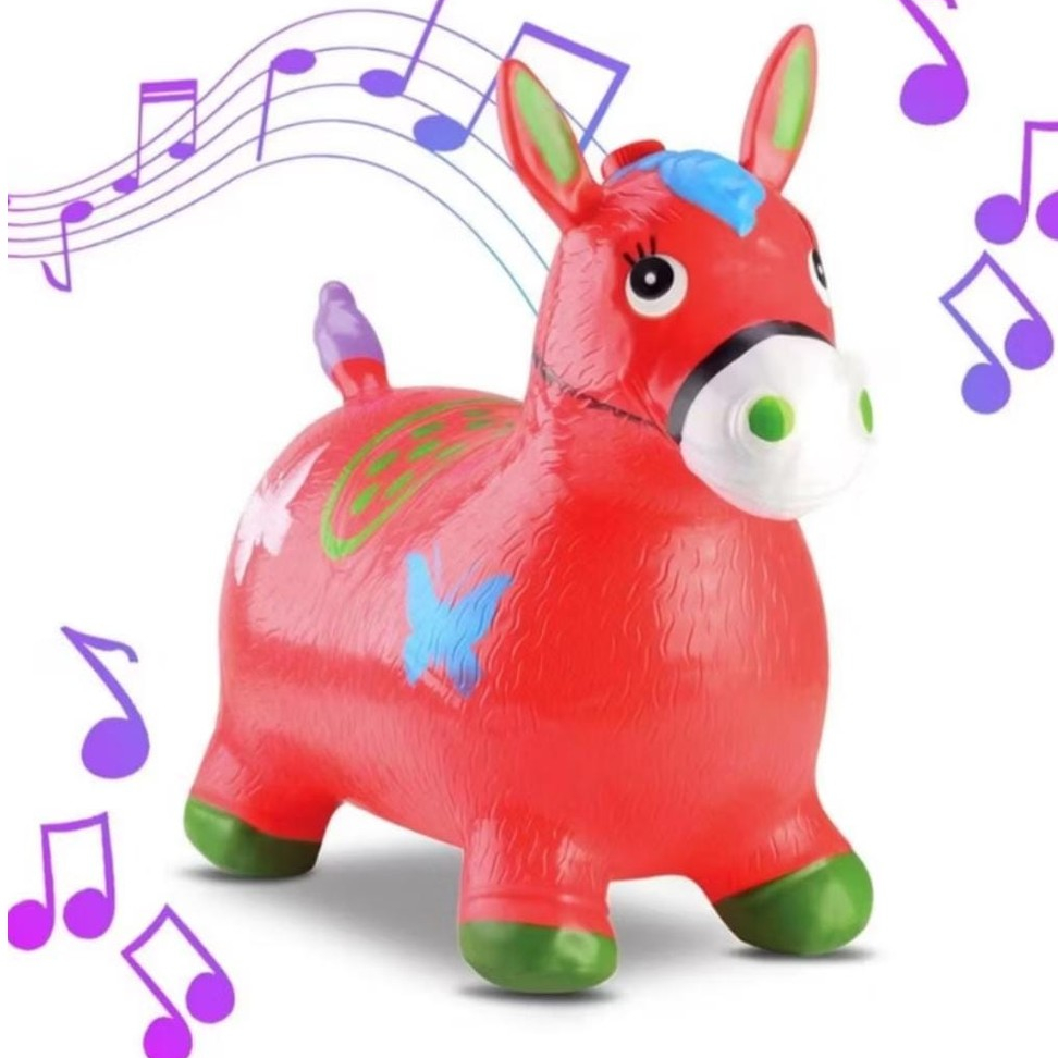 Brinquedo Cavalo Upa Upa Com Som Pula Pula Infantil Inflável Com Múcia -