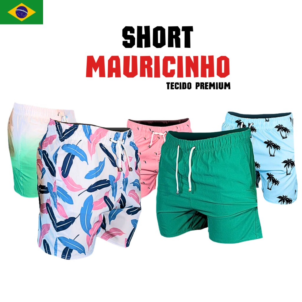 Bermuda Masculina Mauricinho Praia Leve Confortável Tecido Premium