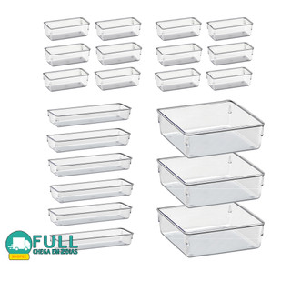 21 Organizador Multiuso Modular Gavetas Acrilico Cristal e Fume