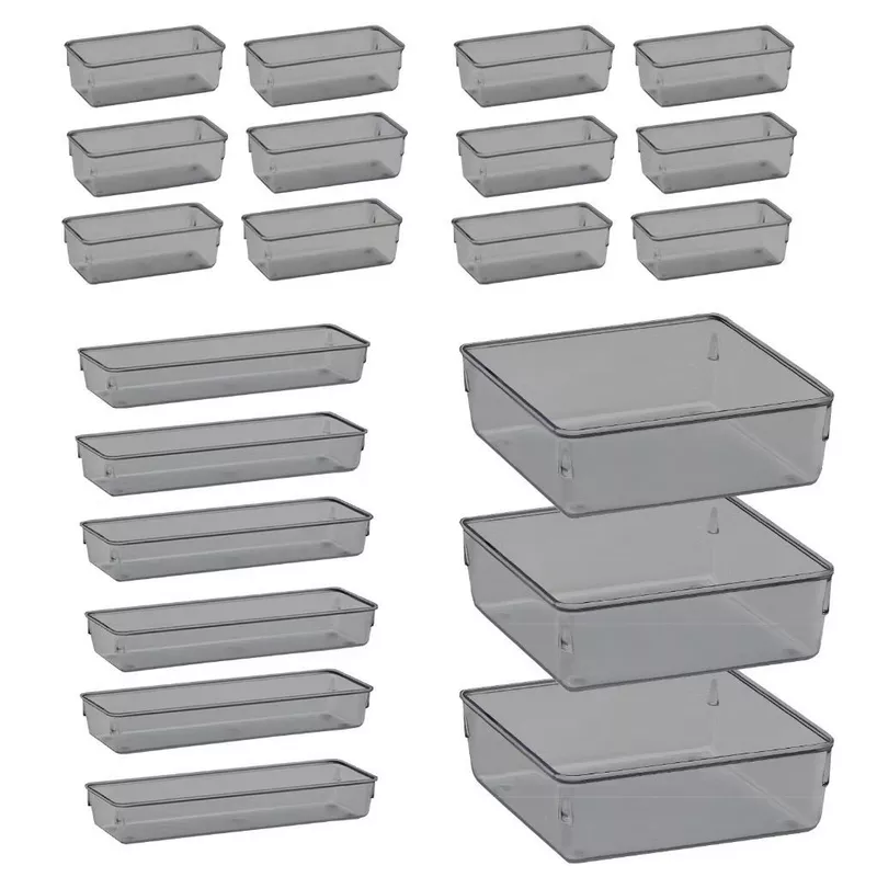 Organizador Multiuso Modular com Gavetas em Acrílico Cristal e Fume — foto 3