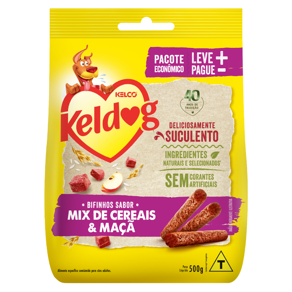Bifinho Keldog Mix Cereais e Maçã 500 gr