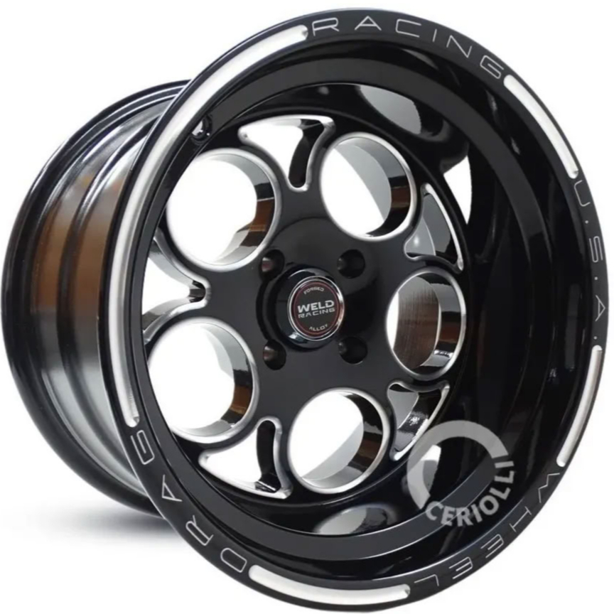 Kit 2 Rodas Weld Tala 10 Aro 15 4X100 Mangum Preto com Diamantado Bicos de Brinde Envio Imediato C10