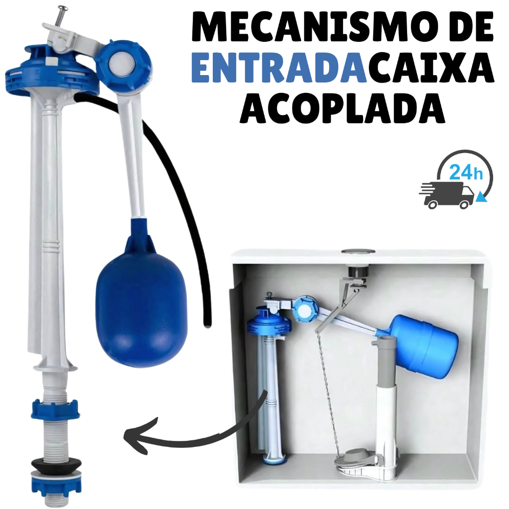 Reparo Universal Caixa Acoplada Torre De Entrada Com Boia Para Descarga Vaso Sanitario Banheiro