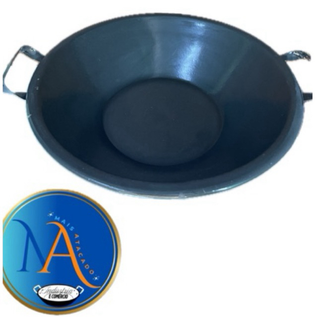 Tacho esmaltado preto nº 24 com capacidade de 26 litros para uso em fogão a lenha e a gás