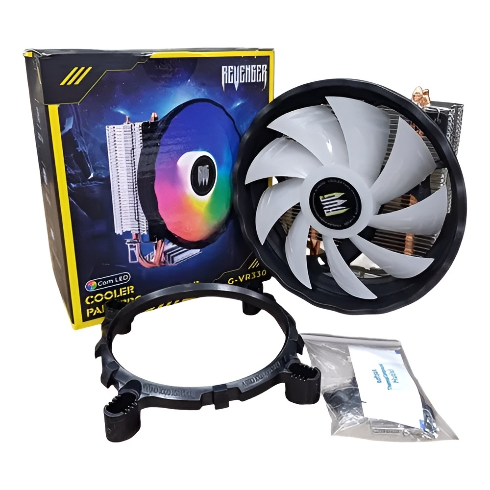 Cooler P/ Processador Cpu Intel Amd Led Rgb G-vr330 Revenger
