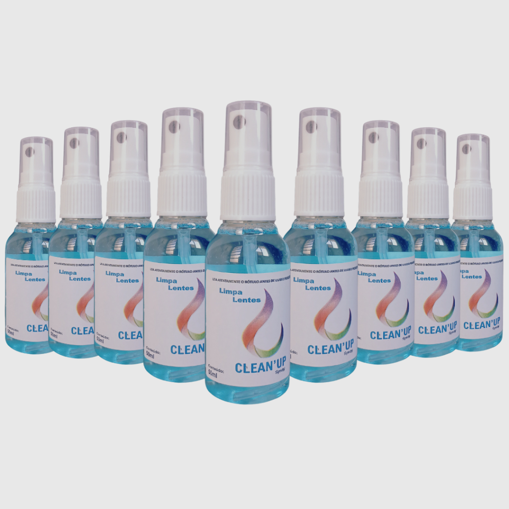 Kit Com 10 Limpa Lentes Clean`up de 50ml  Para Óculos Celular Computador Tablet