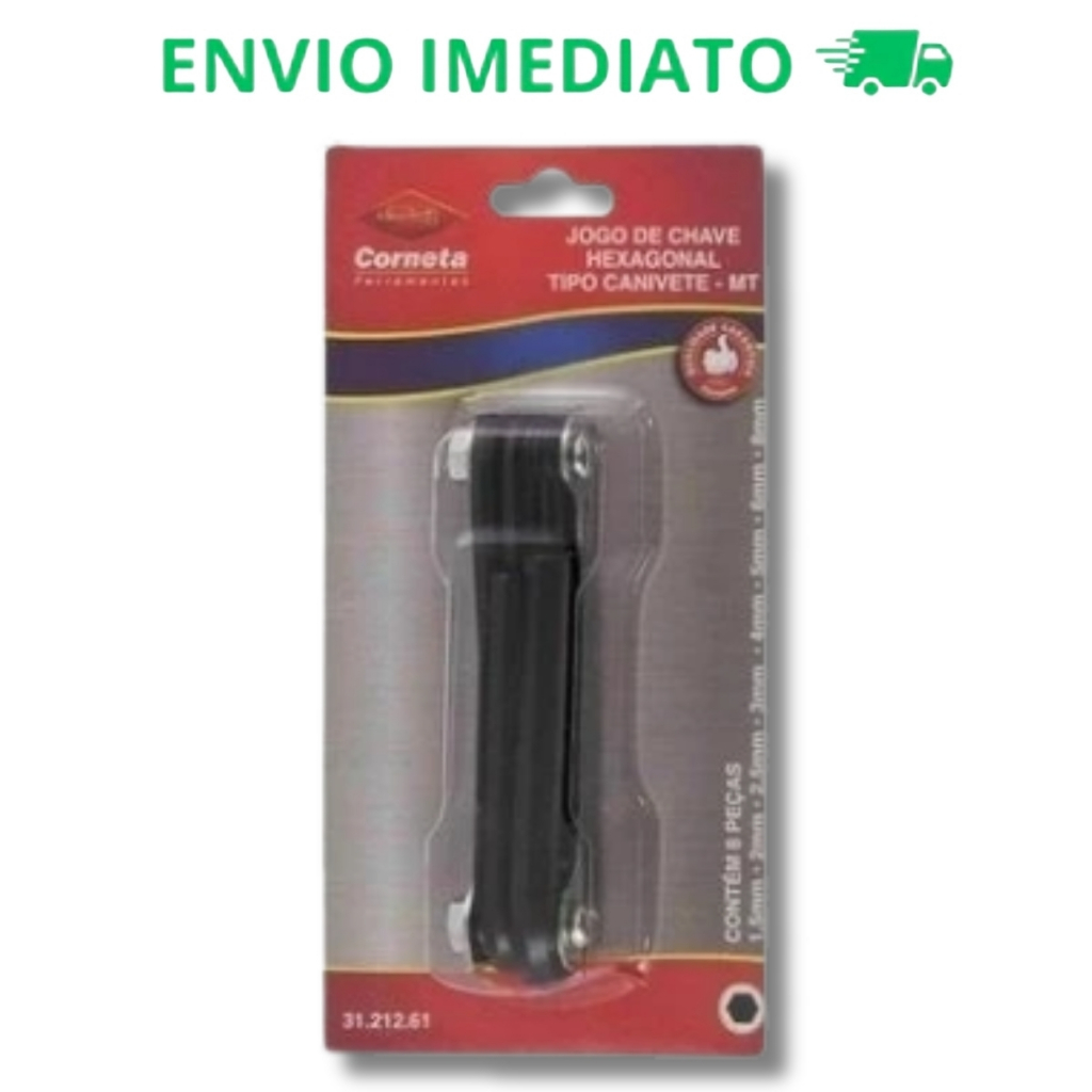 Jogo de Chaves Allen Tipo Canivete 1,5 a 8mm com 8 Peças - Corneta Original