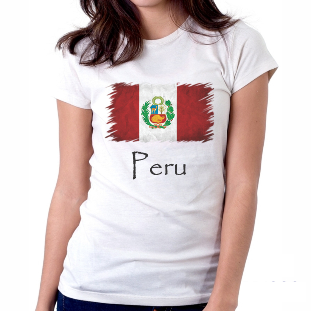 Camiseta Baby Look Peru Bandeira País América do Sul PROMO