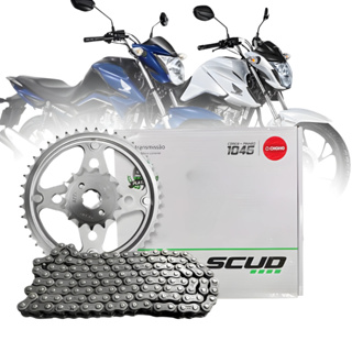 Kit relação transmissão  cg fan titan 160 2016 2018 2020 2022 2025 com retentor - Scud em Oferta na Shopee