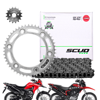 kit Relação Transmissão Bros 160 Xre 190 todos os modelos - Com Retentor - Scud em Oferta na Shopee