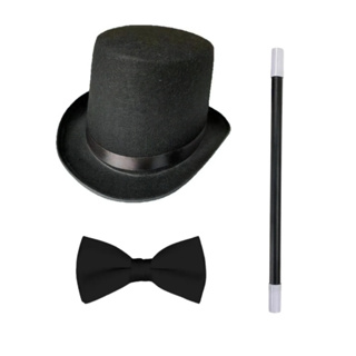 Acessórios Para Fantasia De Magico Chapéu Gravata E Varinha em Oferta na Shopee