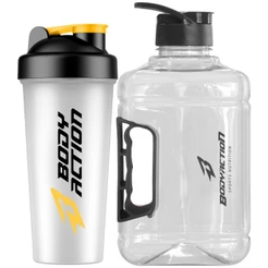 Coqueteleira Academia 600ml + Galão Tank 2 Litros Bodyaction