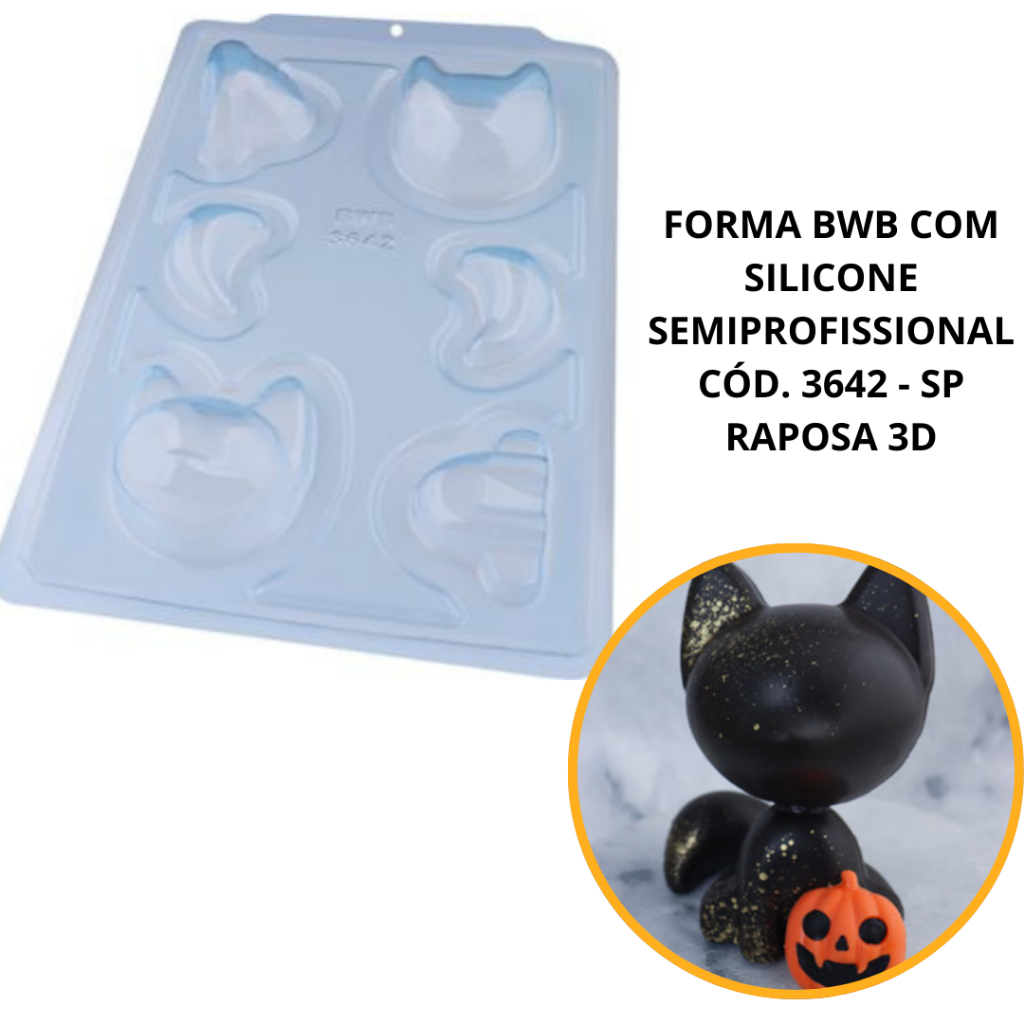 1~4 FORMA BWB COM SILICONE SEMIPROFISSIONAL, DOCES FINOS CHOCOLATES CÓD. 3642 - SP RAPOSA 3D em Oferta na Shopee
