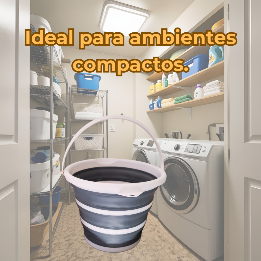 Balde Retrátil 10 Litros Powermaid Dobrável Reforçado Prático e Fácil de Guardar