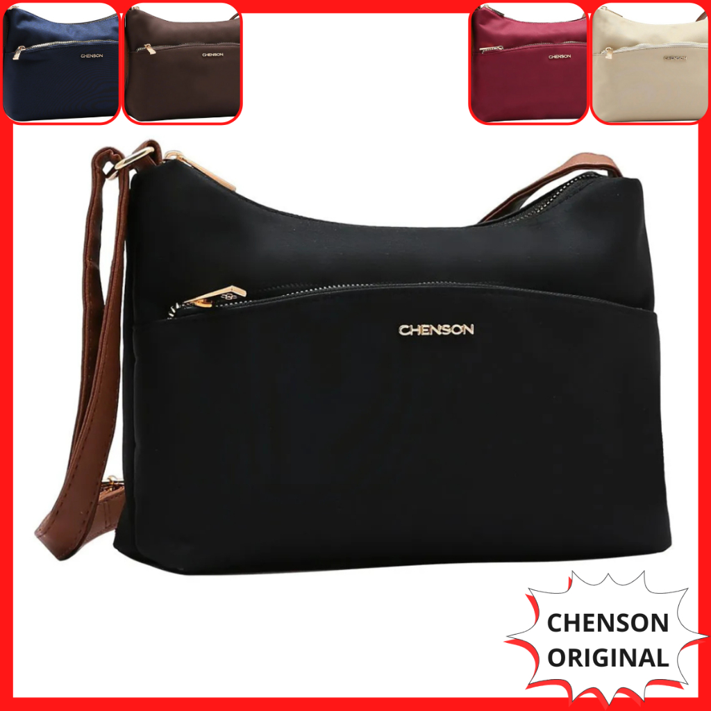 Bolsa Meia Lua Microfibra Nylon Prova D'água Chenson Original Feminina Transversal Tiracolo Ombro