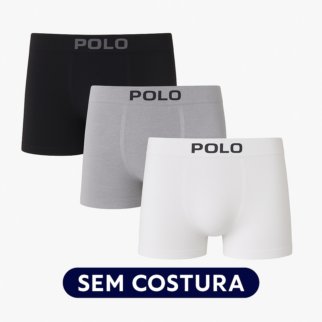 Cueca Boxer Polo 781 Algodão Sem Costura Masculina Unitária Algodão Penteado Premium Box