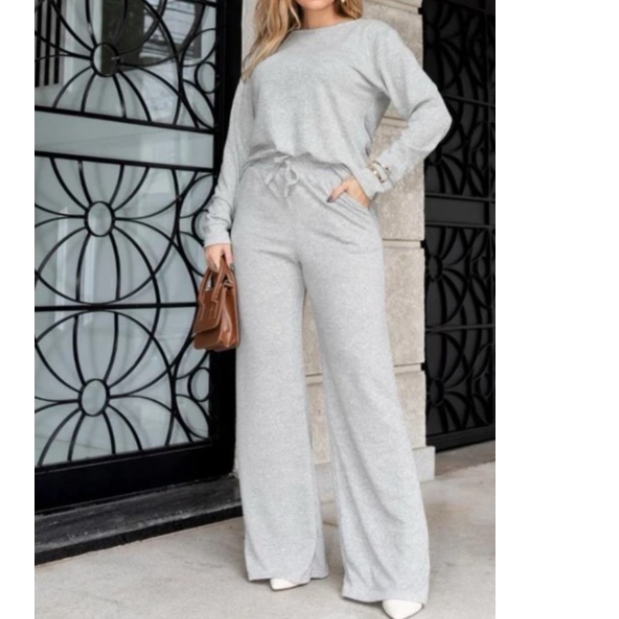 Conjunto Lanzinha Blusa e Calça Pantalona Com Bolso Elegante e Super Confortável Inverno