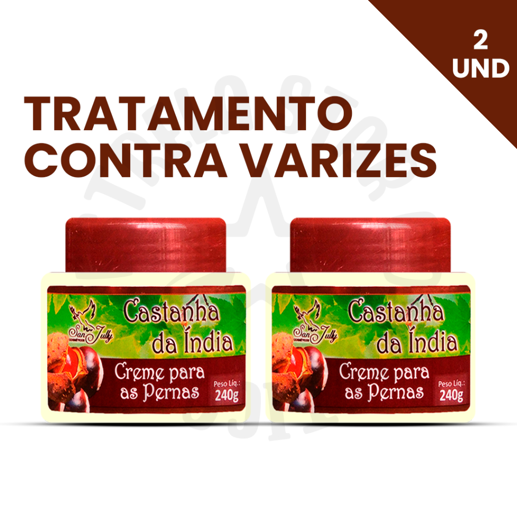 Kit 2 Creme para Pernas Castanha Índia Alívio de Dores e Cansaço 240g San Jully em Oferta na Shopee