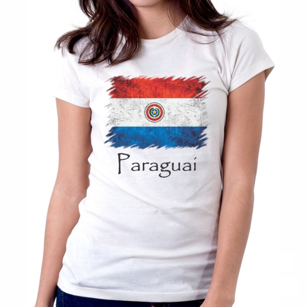 Camiseta Baby Look Paraguai Bandeira Assunção América do Sul