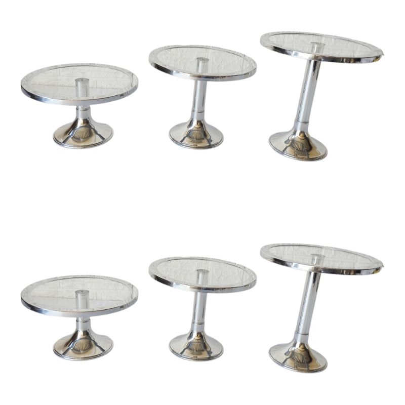 bandejas luxo em aluminio kit com 6 peças cor dourado ou prateado festa mesa porta doces