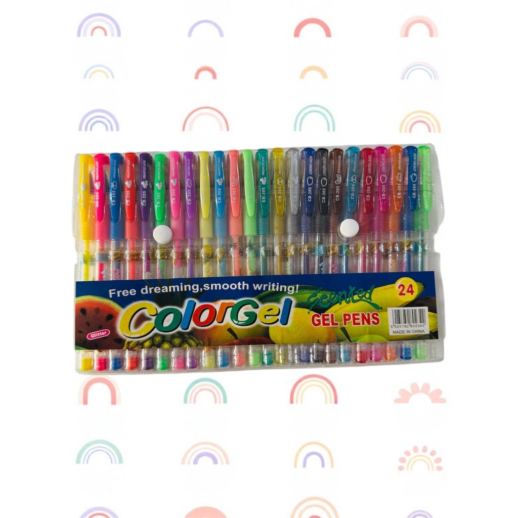 Caneta Gel Glitter Varias Cores Canetinha 24 Unidades