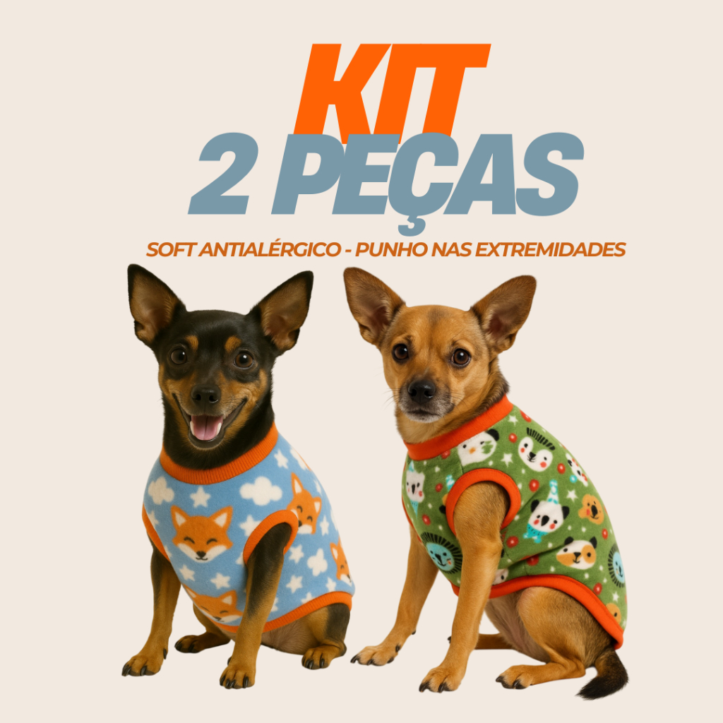2 ROUPINHAS PET SOFT ANTIALÉRGICO PREMIUM CACHORRO GATO FRIO INVERNO