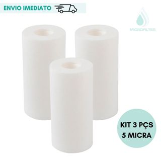 Kit C/3 Filtro de Agua Remove Barro Lodo Refil Mel Blown 5 '' Polipropileno 5 Micra em Oferta na Shopee