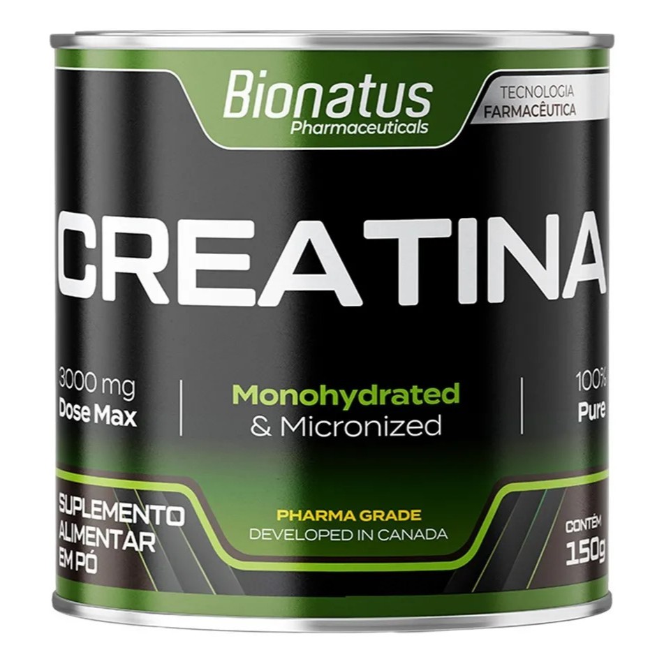 Creatina Em Pó Monohidratada 100% Pura Bionatus 300 Gramas