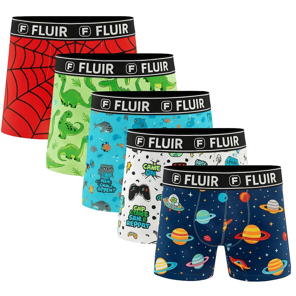 Kit 5 Cuecas Boxer Infantil Menino Microfibra