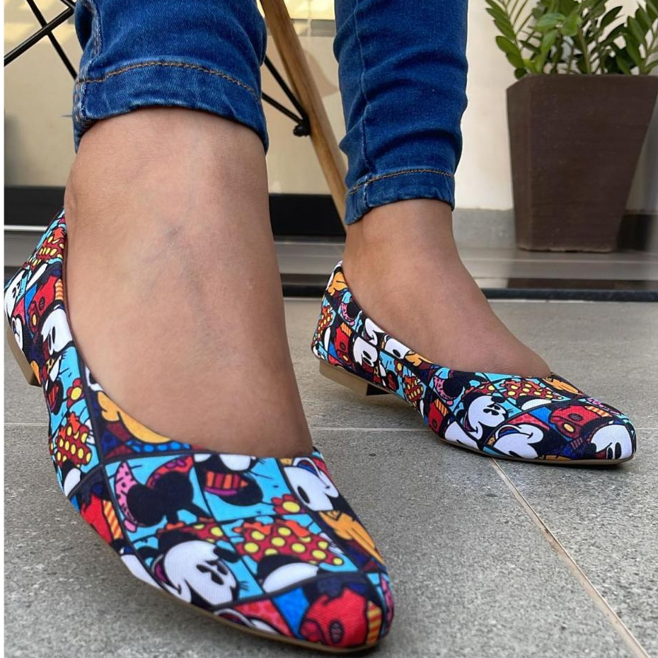 Sapatilha Feminina Mickey Mocassim Confort Personagem