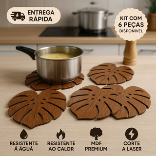 kit Descanso Apoio Suporte de Panela quente OU Porta Copo Proteção Pratos Jarras Suco Caf…