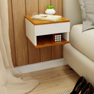 Mesa De Cabeceira Mesinha Suspensa Com Gaveta e Nicho Várias Cores Branco Madeira Preto MVD Móveis em Oferta na Shopee