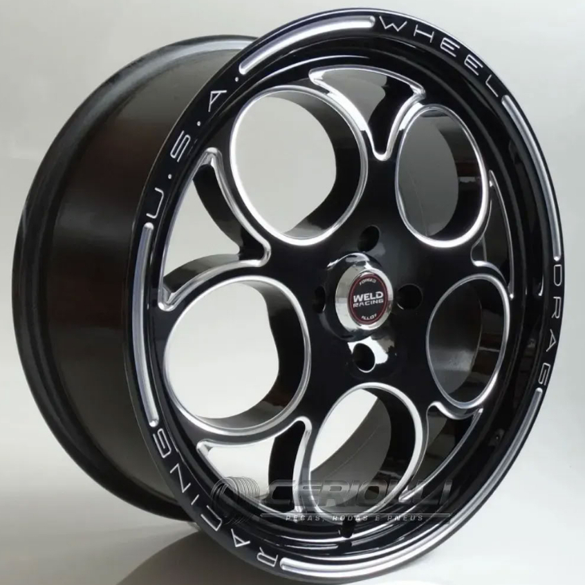Kit 2 Rodas Weld Magnum Aro 17 4x100 Tala 7 Preto com Diamantado Bicos de Brinde Envio Imediato C10