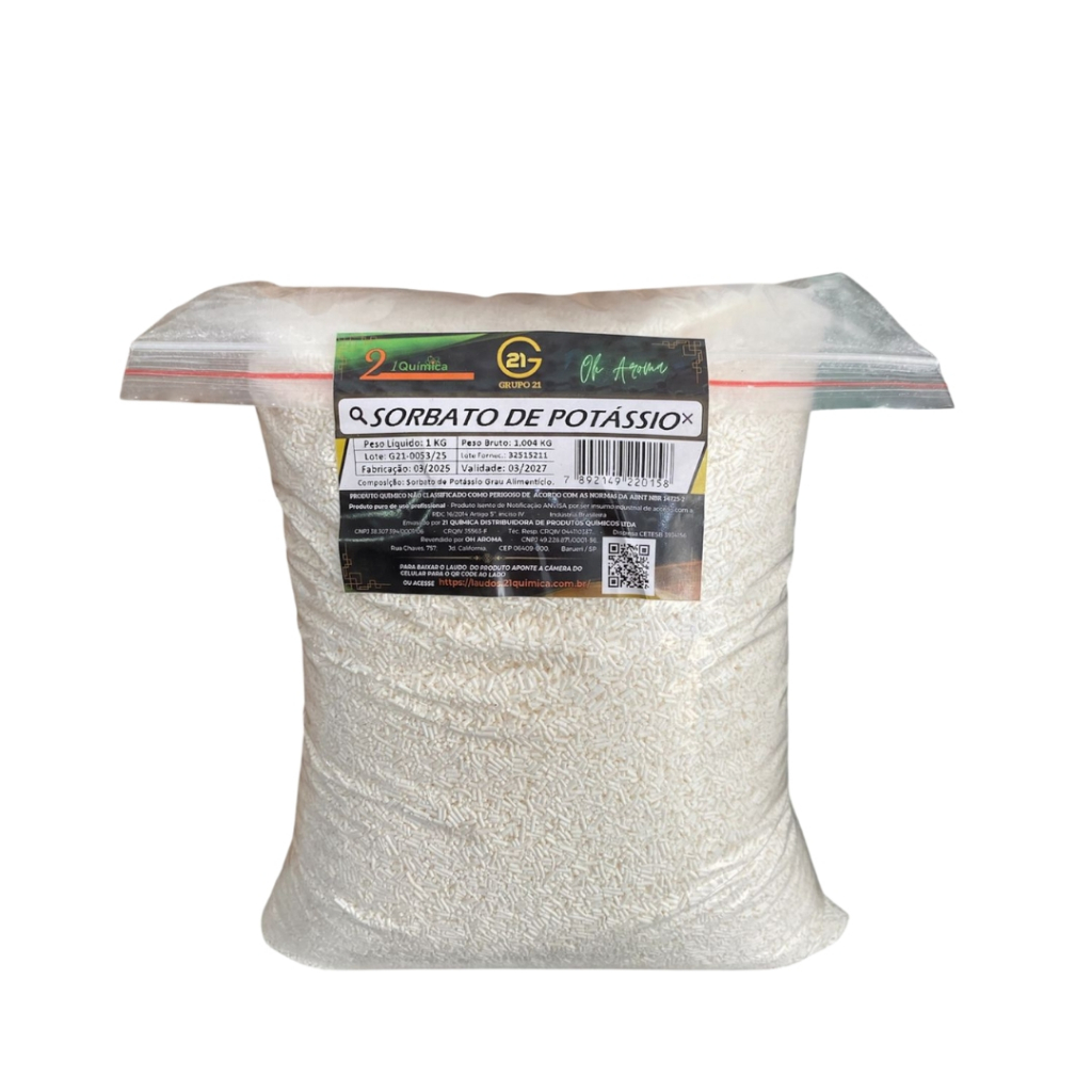 Conservante Sorbato De Potássio Alimentício 1kg 21 Química em Oferta na Shopee