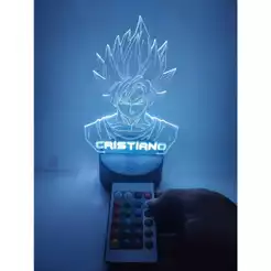 Goku dragon ball - luminária de mesa com nome personalizado
