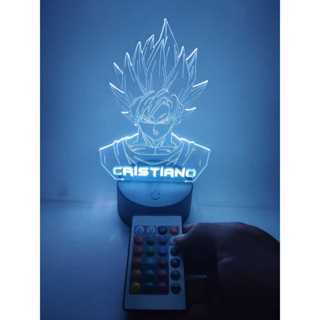 Goku dragon ball - luminária de mesa com nome personalizado em Oferta na Shopee