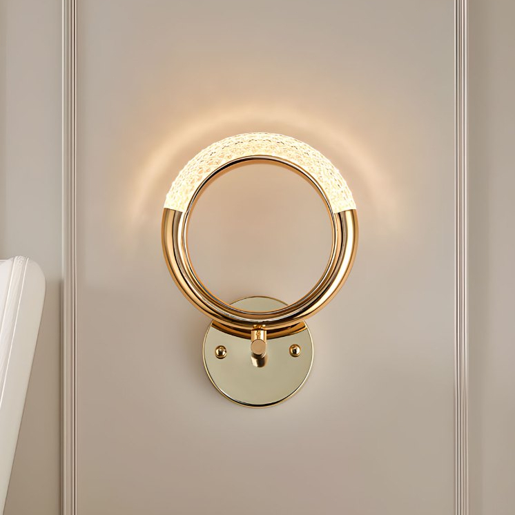 Abajur de parade cabeceira quarto Luminária dourado de 3 cores LED arandela e corredor