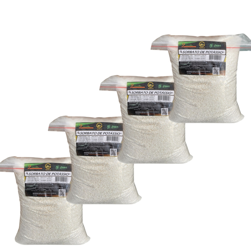 Conservante Sorbato De Potássio Alimentício 4kg 21 Química em Oferta na Shopee