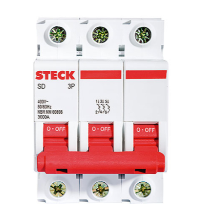 DISJUNTOR DIN TRIPOLAR STECK 16A - 20A- 25A - 32A - 40A - 50A - 63A - 80A - 100A