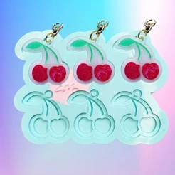 Molde de Silicone Cereja 6 cavidades 3,5cm artesanato resina epóxi