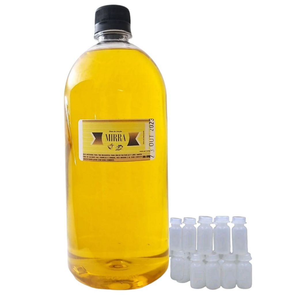 Oleo de Unção MIRRA de 1 litro + 5 frasconete de 5ml em Oferta na Shopee