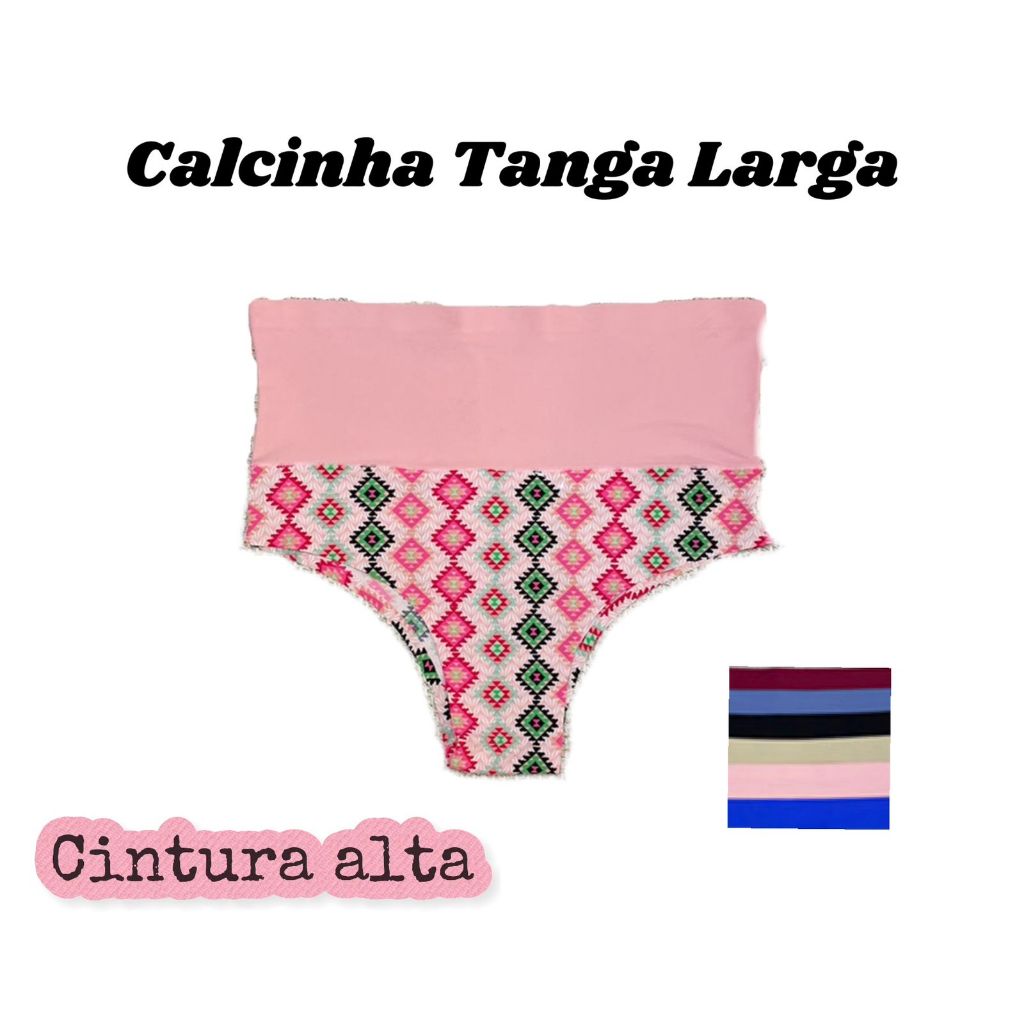 Calcinhas Sem Costura Tanga Cintura Alta Reforcada Corte a Laser Em Tecido Poliamida Conforto Total - Ref.: F8062