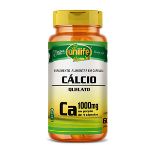 Cálcio Quelato Ca Puro Vegan 60 Caps - Unilife em Oferta na Shopee