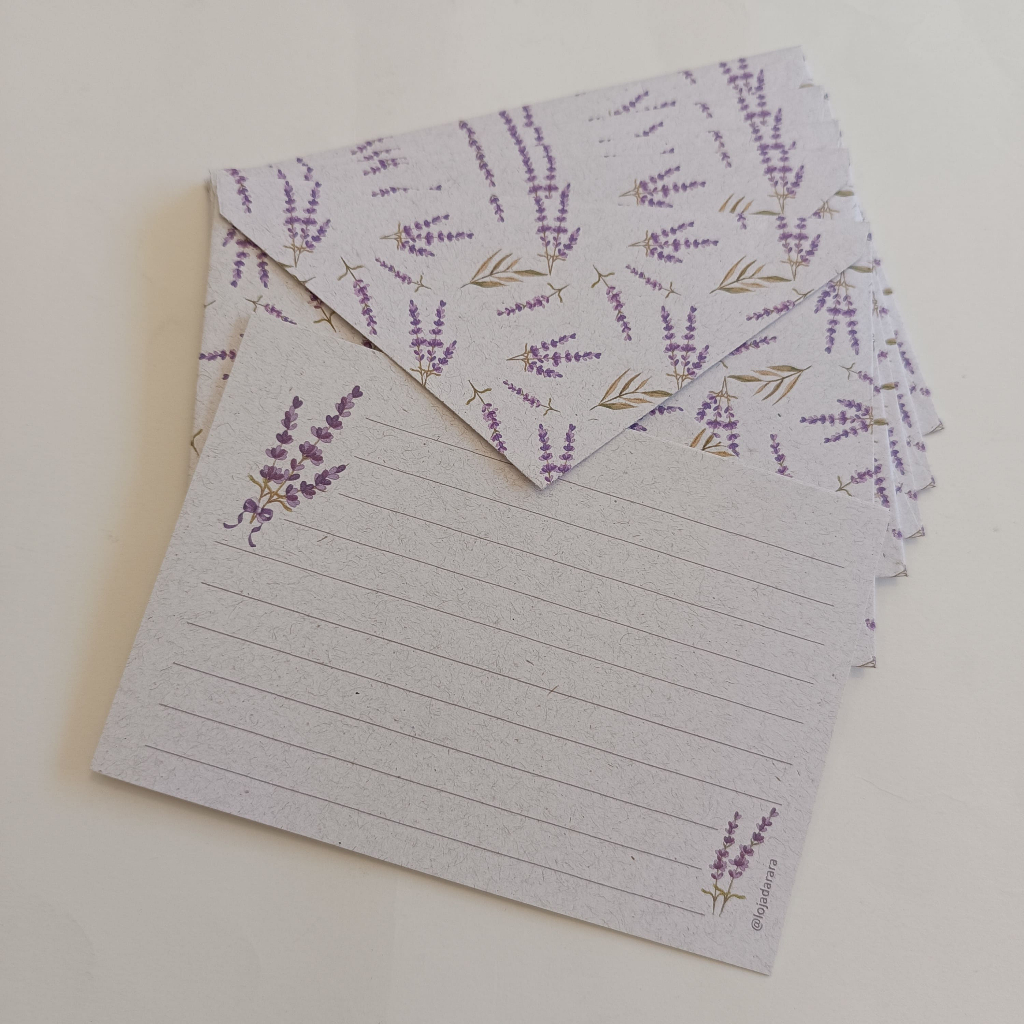 Cartão de Agradecimento com Envelope | LAVANDA em Oferta na Shopee