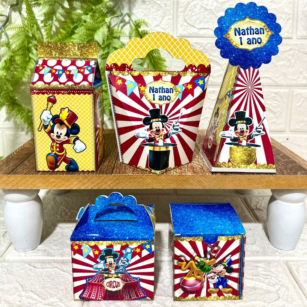 Kit Festa Personalizada MICKEY CIRCO - Caixinhas Personalizadas - Aniversário - Lembrancinhas